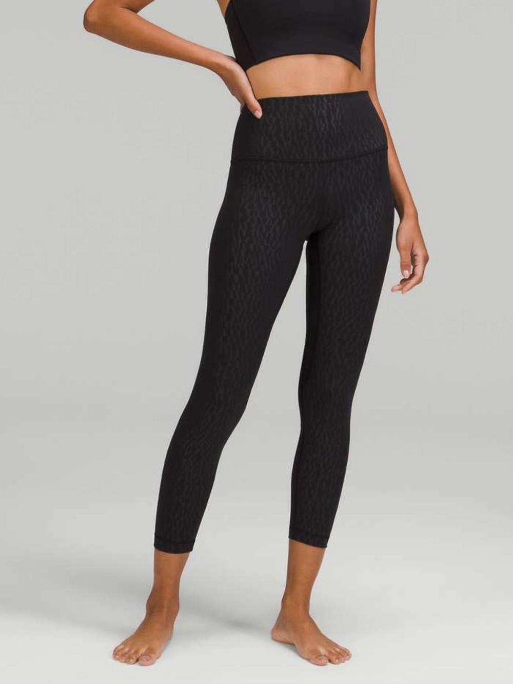 Lululemon Align High-Rise Pant 25" in Segment Emboss Black - 4